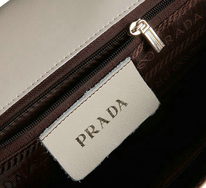 2014 Prada  sheepskin leather shoulder bag T3838 cream